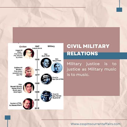 Civil-military relations in pakistan since independence